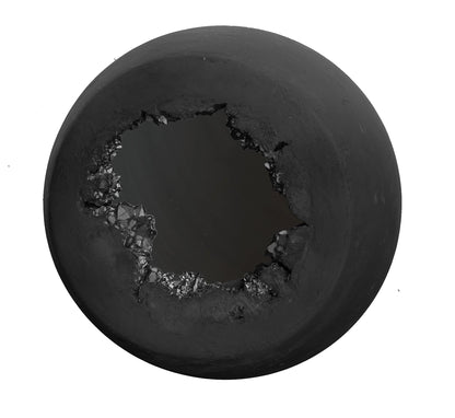 12&quot; Matte Black Geode Crystal Cascade Chandelier- Black Cord Hammers and Heels