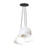 12" Matte White Geode Crystal Cascade Chandelier- Black Cord Hammers and Heels