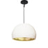 16" Matte White & Brass Leaf Clay Pendant Light Hammers and Heels