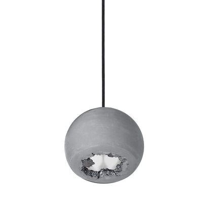 5&quot; Matte Grey &amp; Silver Geode Crystal Pendant Light- Black Cord Hammers and Heels