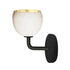 5" Matte White & Brass Leaf Clay Sconce Hammers and Heels