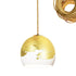 5" Matte White & Brass Ombre Porcelain Multiple Stagger Pendant Chandelier Hammers and Heels