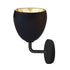 7" Matte Black & Brass Leaf Clay Sconce Hammers and Heels
