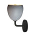 7" Matte Grey & Brass Leaf Clay Sconce Hammers and Heels