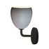 7" Matte Grey Porcelain Globe Sconce - Matte Black Hammers and Heels