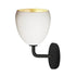 7" Matte White & Brass Leaf Clay Sconce Hammers and Heels