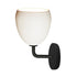 7" Matte White Porcelain Globe Sconce - Matte Black Hammers and Heels