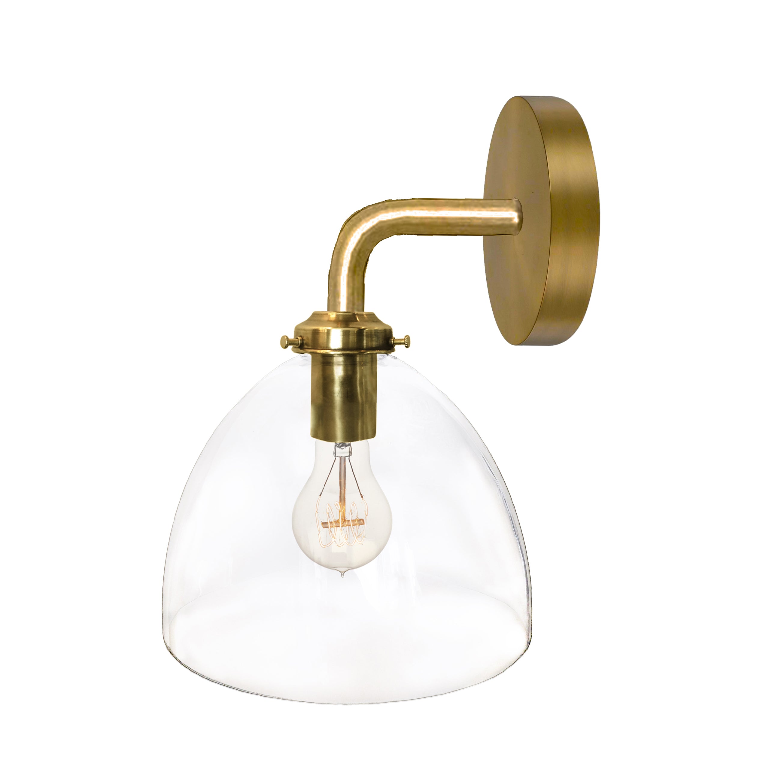 Clear Blown Glass Bell Wall Sconce