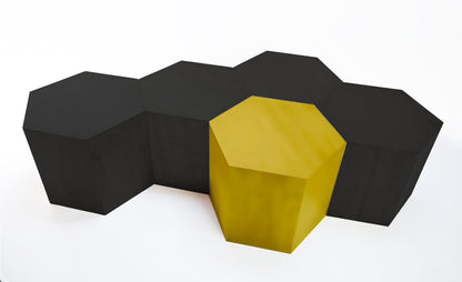 Hexagon Wood Modern Geometric Table- Matte Black Hammers and Heels