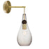 Mini Seeded Blown Glass & Wood Teardrop Wall Sconce- Brass Cord Hammers and Heels