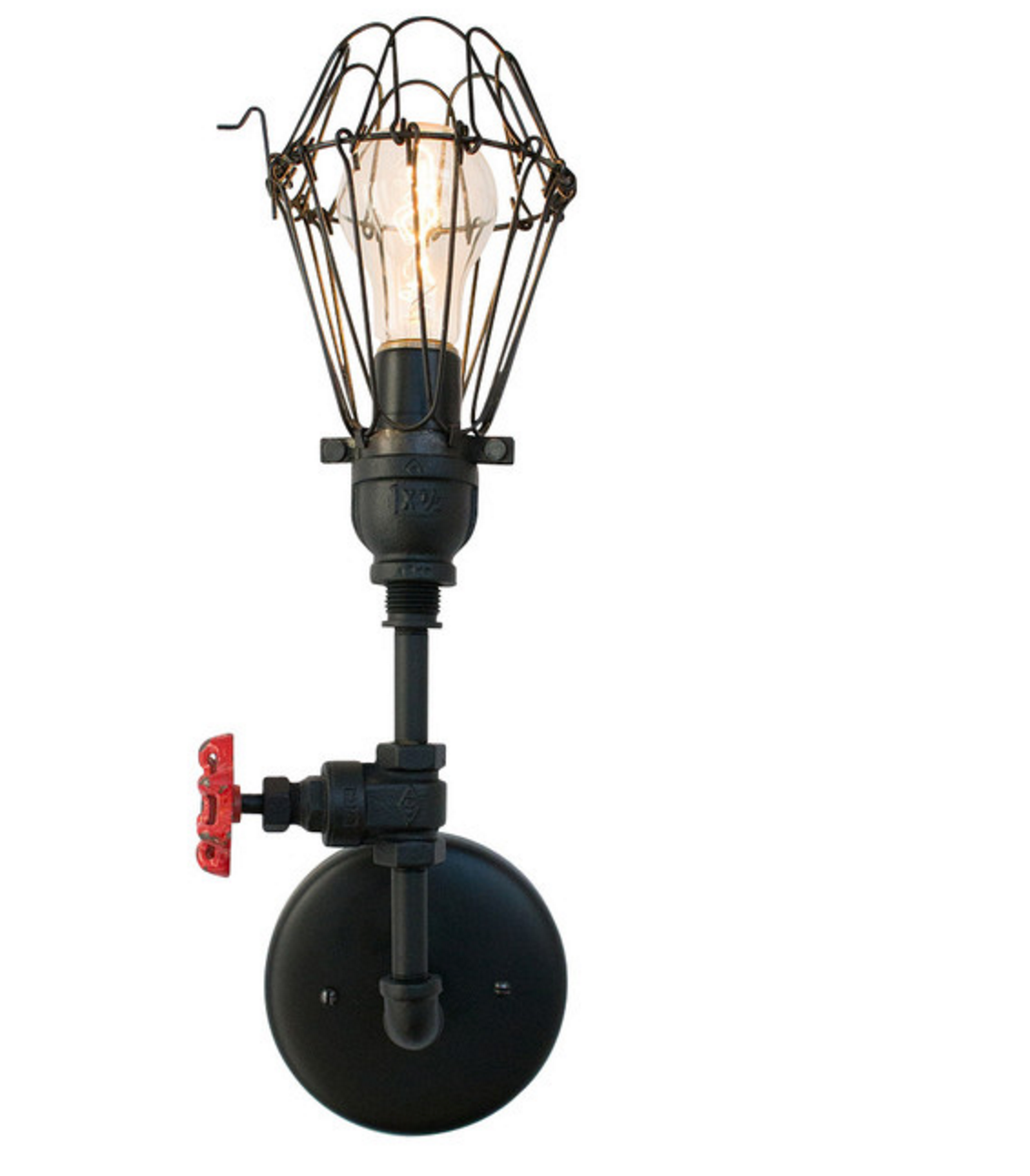 Cage Vintage Valve Pipe Wall Sconce