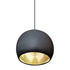 12" Matte Black & Brass Leaf Clay Pendant Light Hammers and Heels