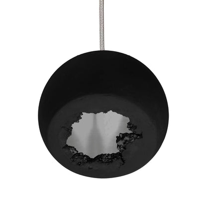 12&quot; Matte Black &amp; Silver Geode Crystal Pendant Light- Black Cord Hammers and Heels