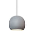12" Matte Grey Porcelain Globe Pendant Light - Black Cord Hammers and Heels