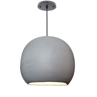 12&quot; Matte Grey Porcelain Globe Pendant Light - Black Cord Hammers and Heels
