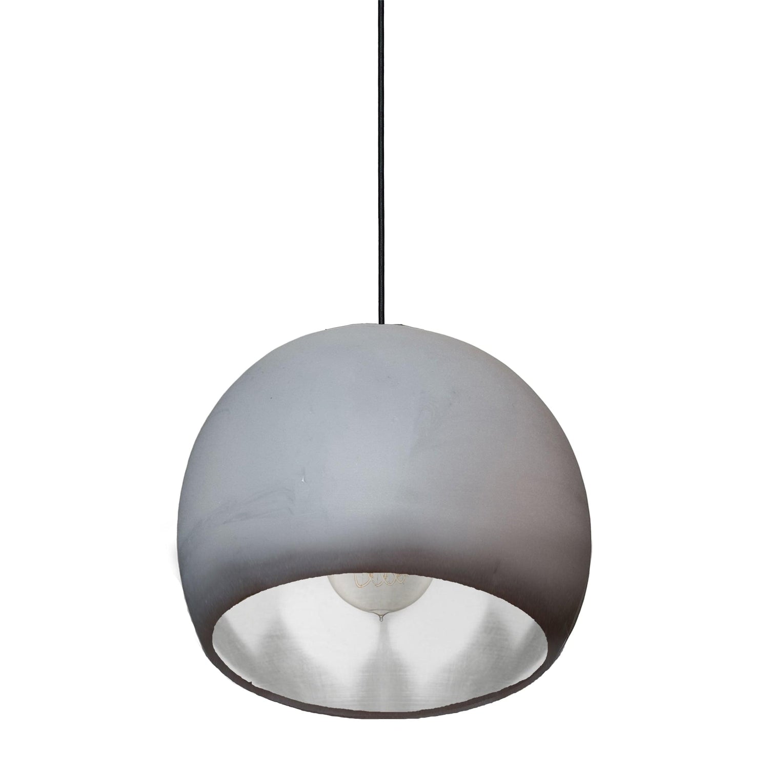 12&quot; Matte Grey &amp; Silver Leaf Clay Pendant Light Hammers and Heels