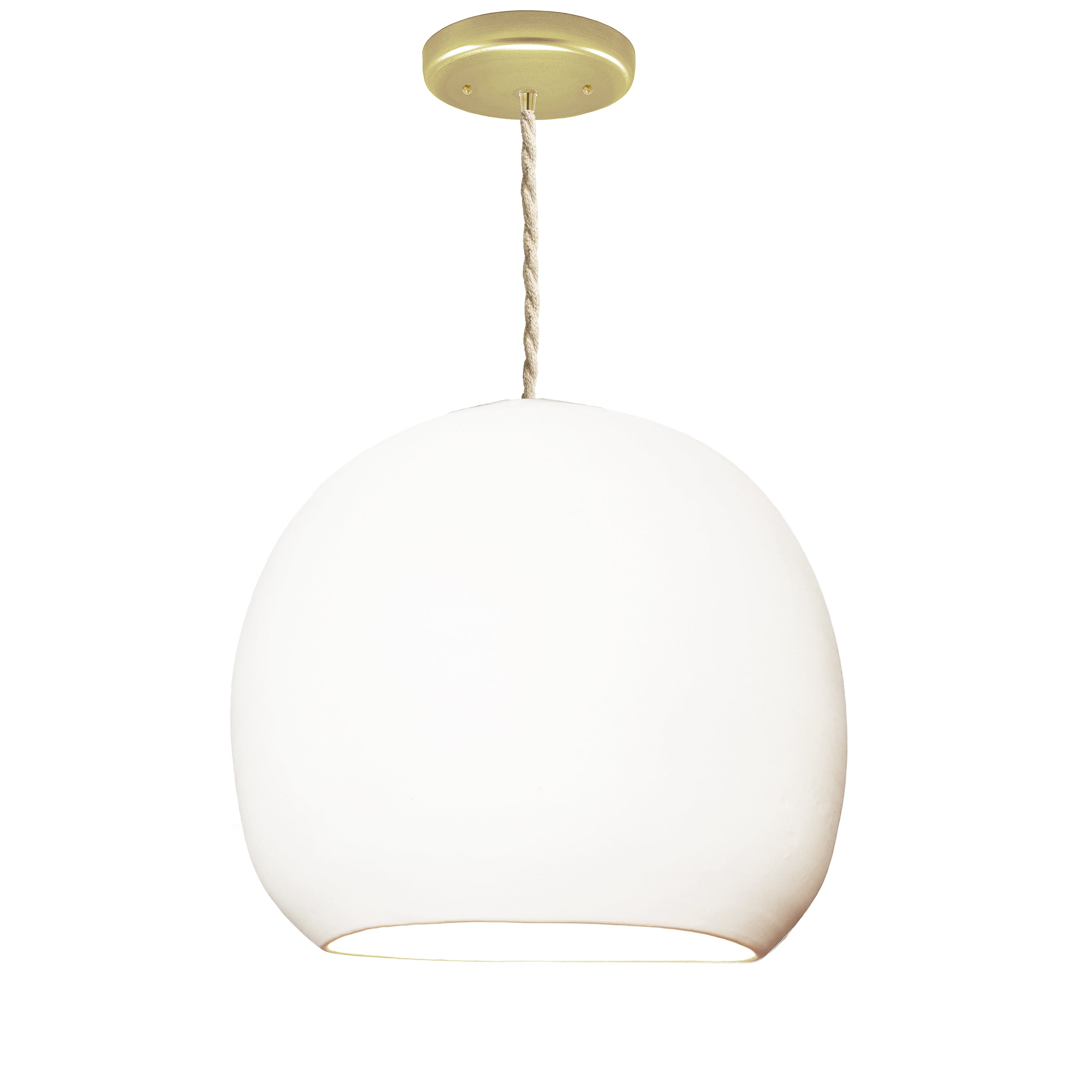 12&quot; Matte White Porcelain Globe Pendant Light - Ship Rope Cord Hammers and Heels