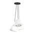12" Matte White & Silver Geode Crystal Cascade Chandelier- Black Cord Hammers and Heels