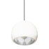 12" Matte White & Silver Leaf Clay Pendant Light Hammers and Heels