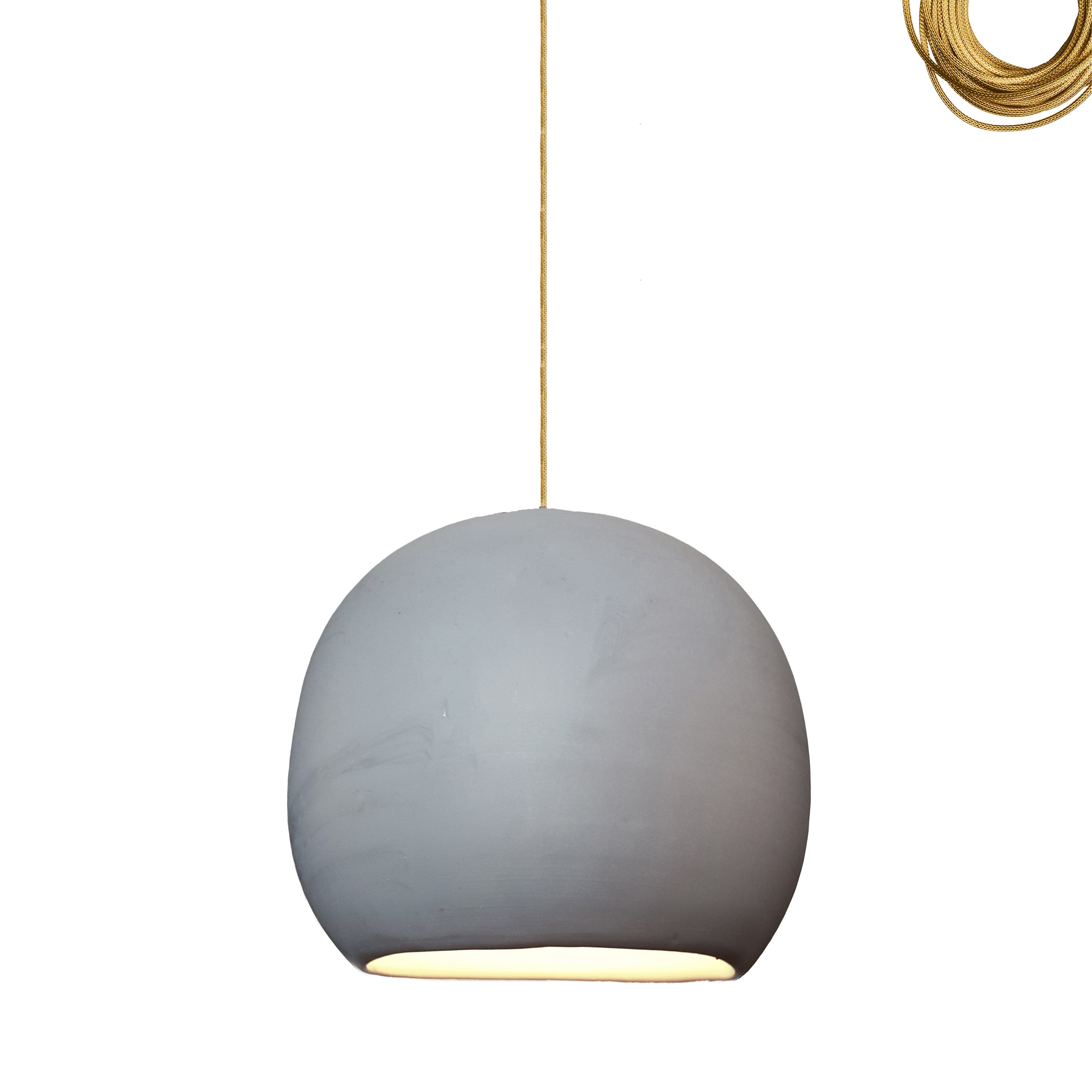 12&quot; Matte Grey Porcelain Globe Pendant Light