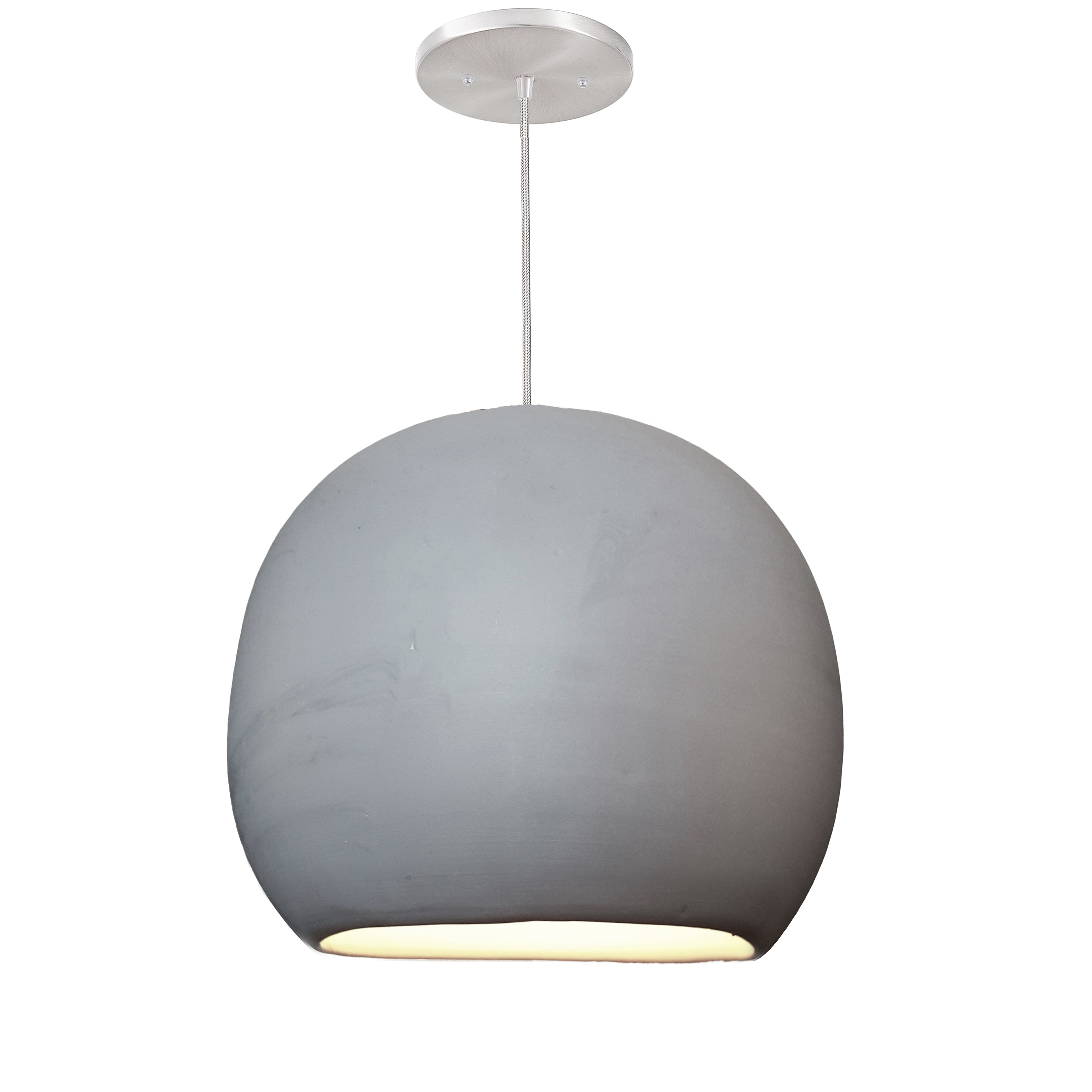 12&quot; Matte Grey Porcelain Globe Pendant Light