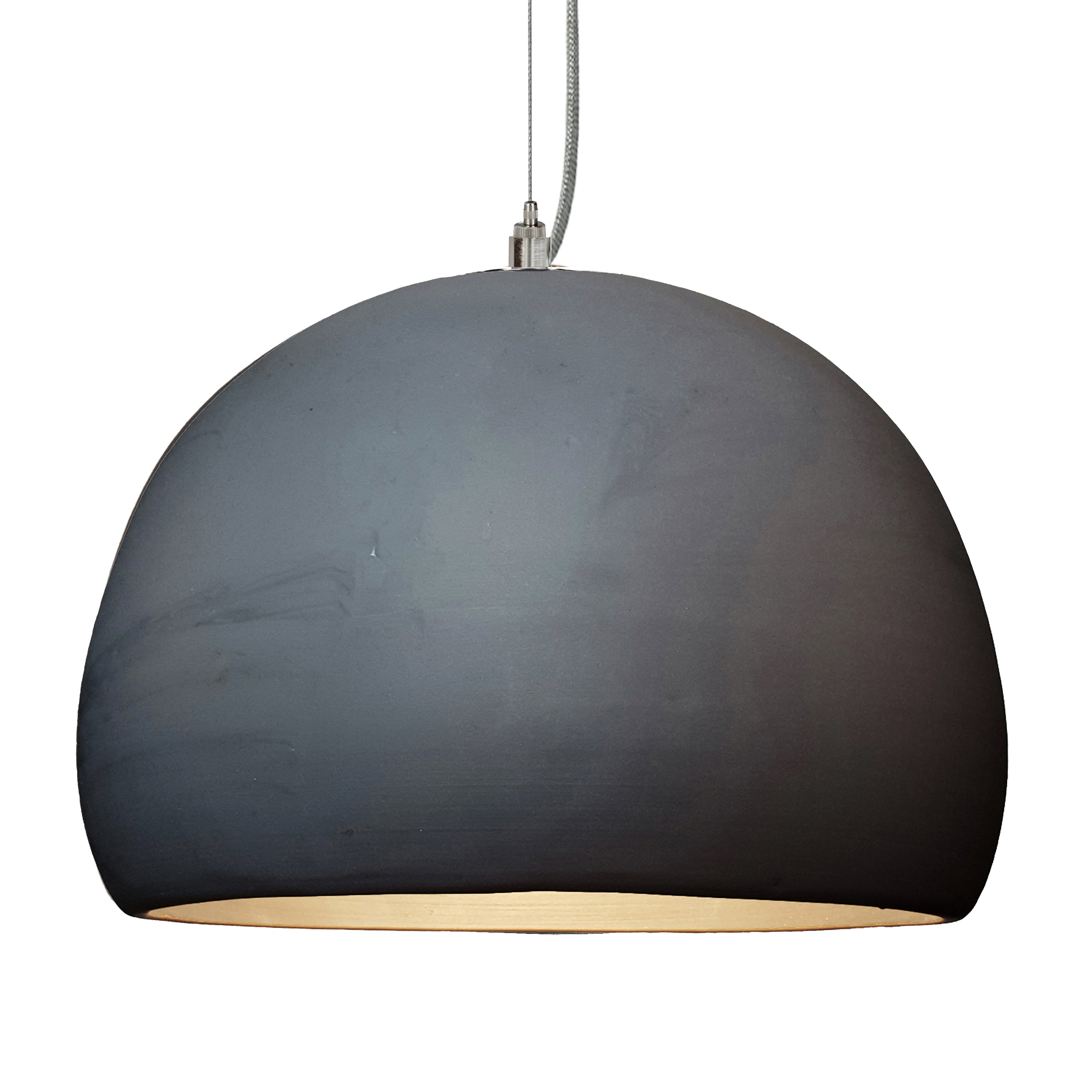 16&quot; Matte Black Porcelain Globe Pendant Light