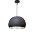 16" Matte Black & Silver Leaf Clay Pendant Light Hammers and Heels