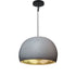 16" Matte Grey & Brass Leaf Clay Pendant Light Hammers and Heels