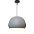 16" Matte Grey Porcelain Globe Pendant Light - Black Cord Hammers and Heels