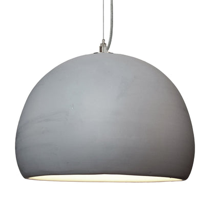 16&quot; Matte Grey Porcelain Globe Pendant Light