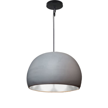 16&quot; Matte Grey &amp; Silver Leaf Clay Pendant Light Hammers and Heels