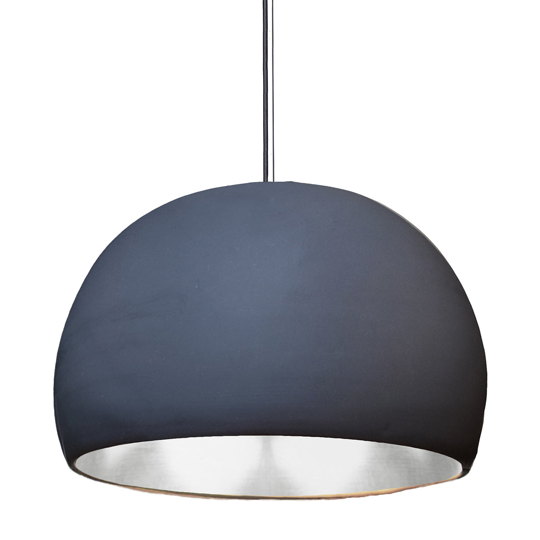 16&quot; Matte Indigo &amp; Silver Leaf Clay Pendant Light Hammers and Heels