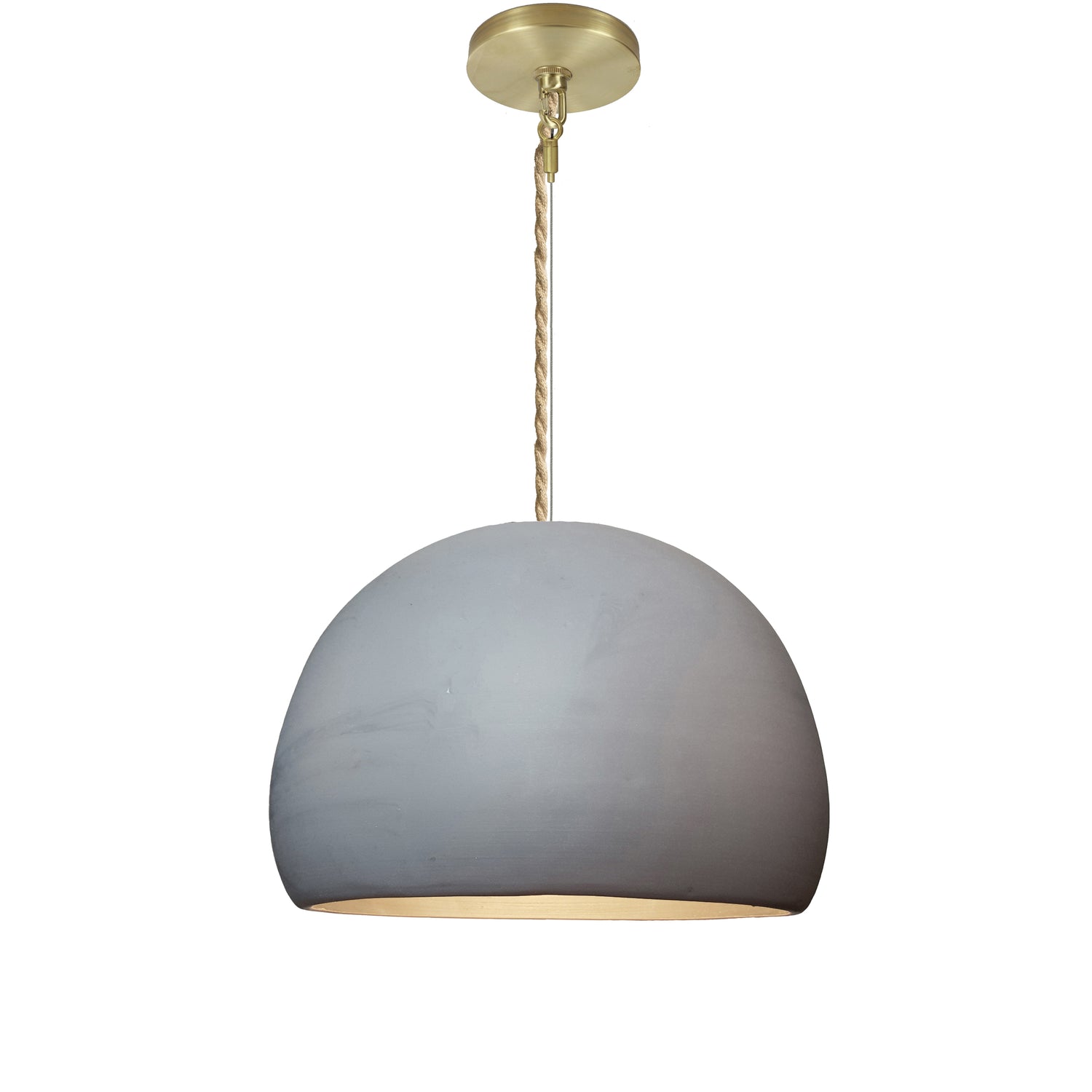 16&quot; Matte Grey Porcelain Globe Pendant Light