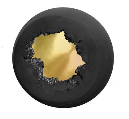 5&quot; Matte Black &amp; Brass Geode Crystal Pendant Light- Black Cord Hammers and Heels