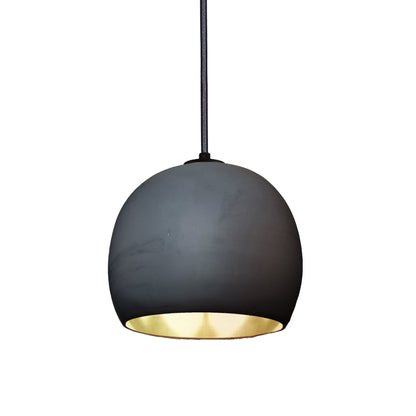 5&quot; Matte Black &amp; Brass Leaf Clay Pendant Light Hammers and Heels