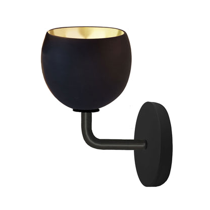 5&quot; Matte Black &amp; Brass Leaf Clay Sconce Hammers and Heels
