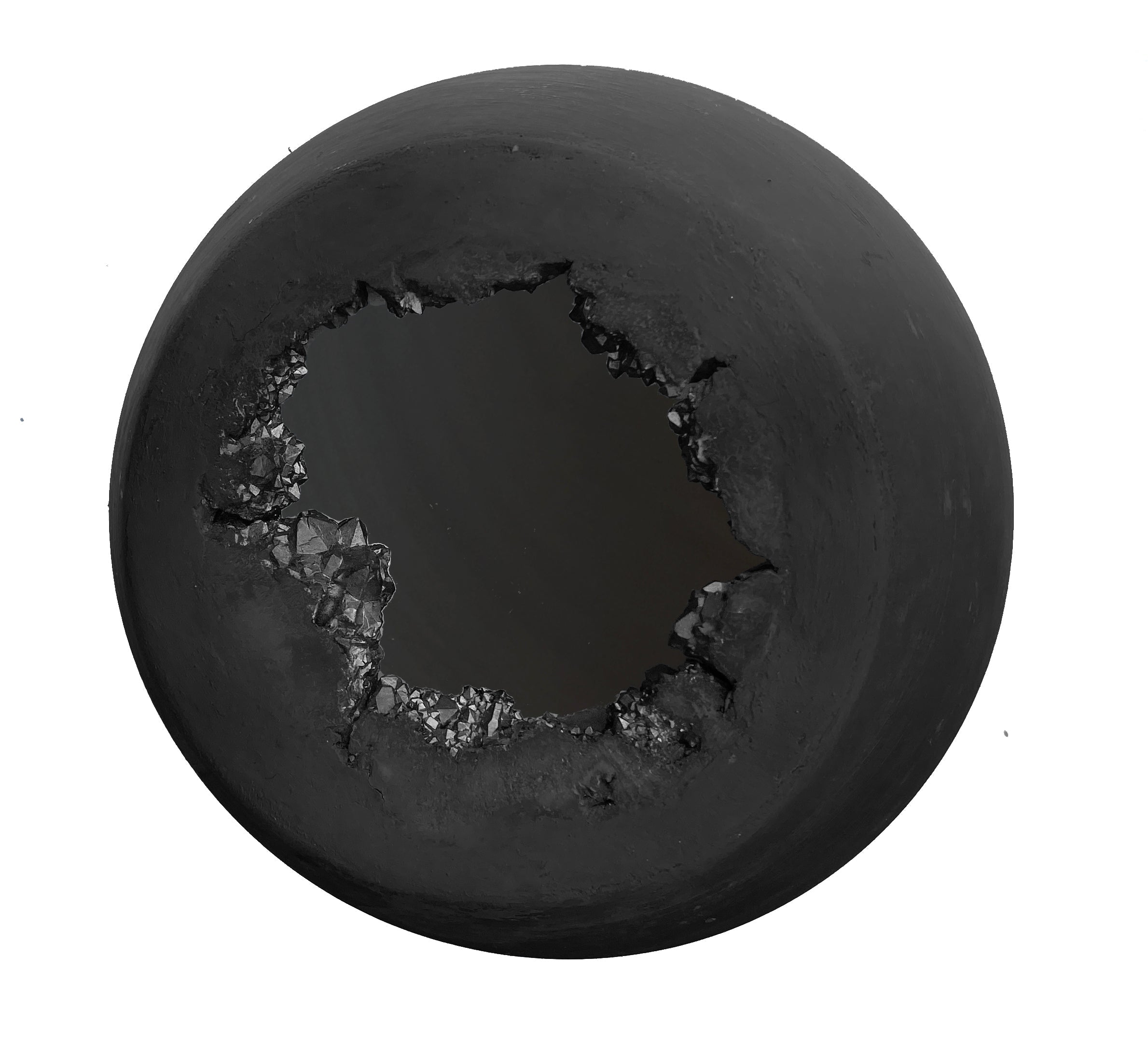 5&quot; Matte Black Geode Crystal Stagger Chandelier- Nickel Cord Hammers and Heels