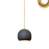 5" Matte Black Porcelain Globe Pendant Light - Brass Cord Hammers and Heels