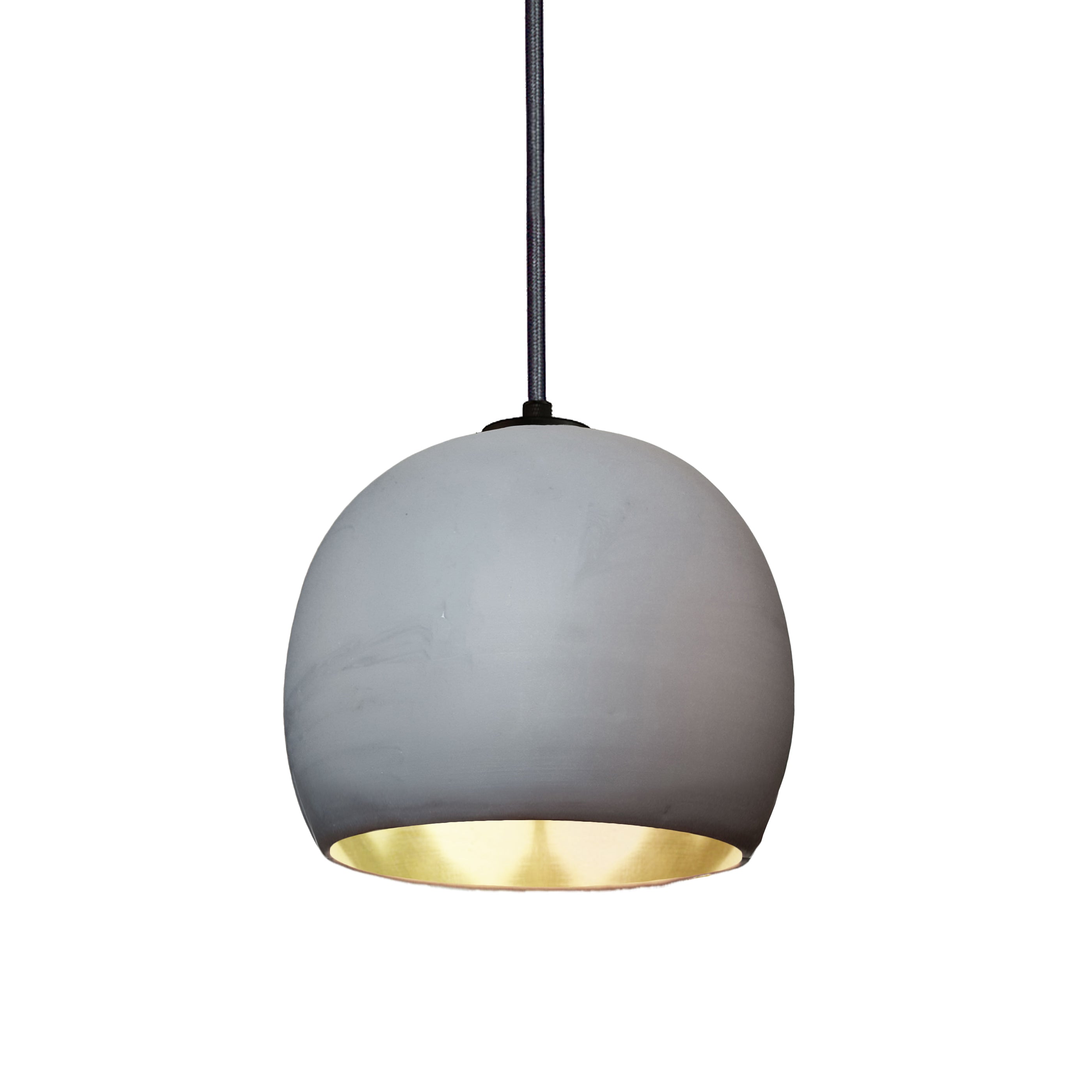 5&quot; Matte Grey &amp; Brass Leaf Clay Pendant Light Hammers and Heels