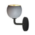 5" Matte Grey & Brass Leaf Clay Sconce Hammers and Heels