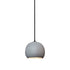 5" Matte Grey Porcelain Globe Pendant Light - Black Cord Hammers and Heels