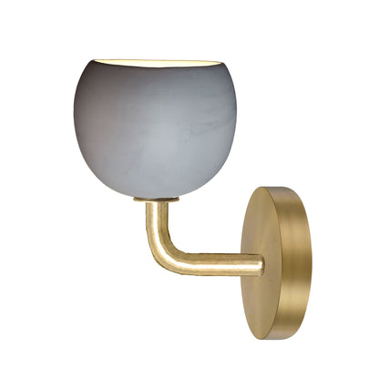 5&quot; Matte Grey Porcelain Globe Sconce - Brass Hammers and Heels