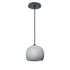5" Matte Grey & Silver Geode Crystal Pendant Light- Black Cord Hammers and Heels