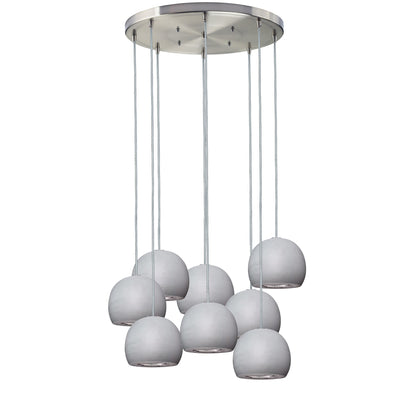 5&quot; Matte Grey &amp; Silver Geode Crystal Stagger Chandelier- Nickel Cord Hammers and Heels