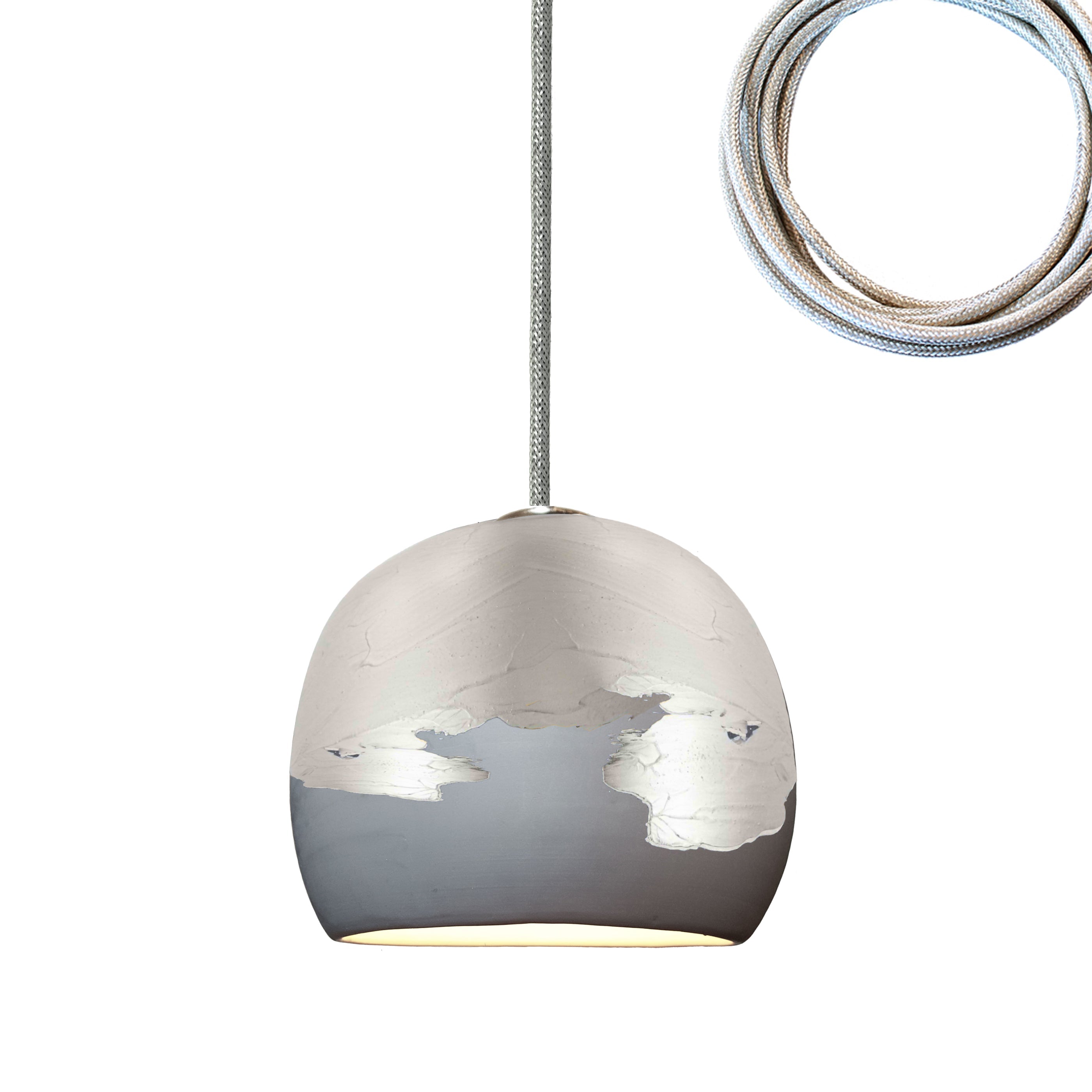 5&quot; Matte Grey &amp; Silver Ombre Porcelain Multiple Stagger Pendant Chandelier Hammers and Heels