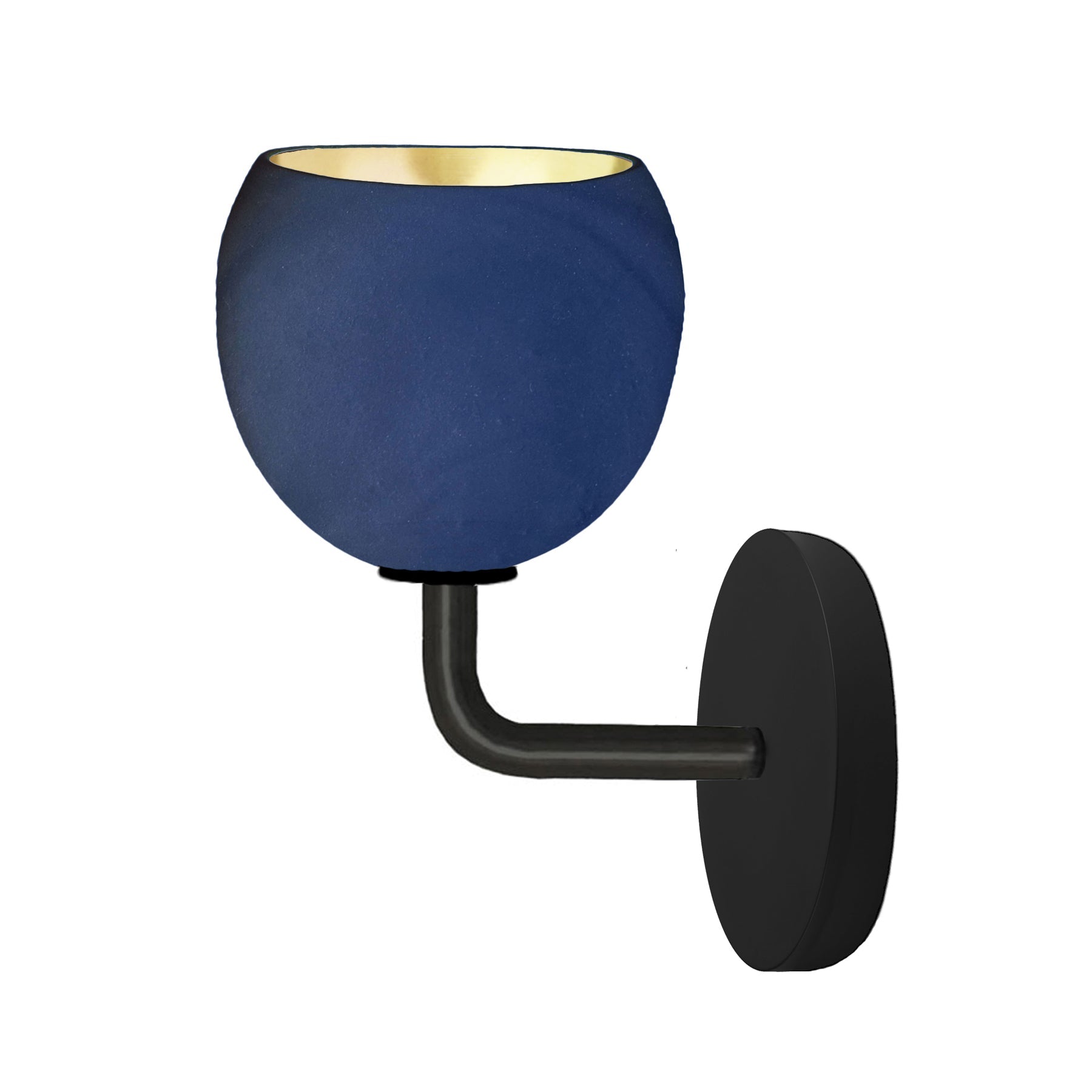 5&quot; Matte Indigo &amp; Brass Leaf Clay Sconce Hammers and Heels