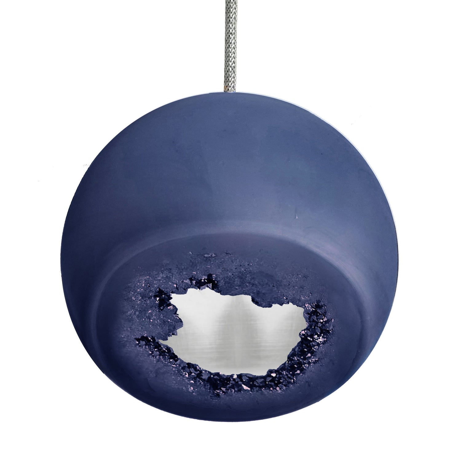 5&quot; Matte Indigo &amp; Silver Geode Crystal Pendant Light Hammers and Heels