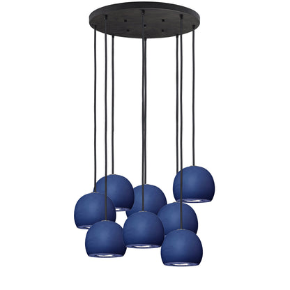5&quot; Matte Indigo &amp; Silver Geode Crystal Stagger Chandelier- Black Cord Hammers and Heels