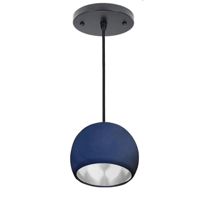 5&quot; Matte Indigo &amp; Silver Leaf Clay Pendant Light Hammers and Heels
