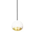 5" Matte White & Brass Leaf Clay Pendant Light Hammers and Heels